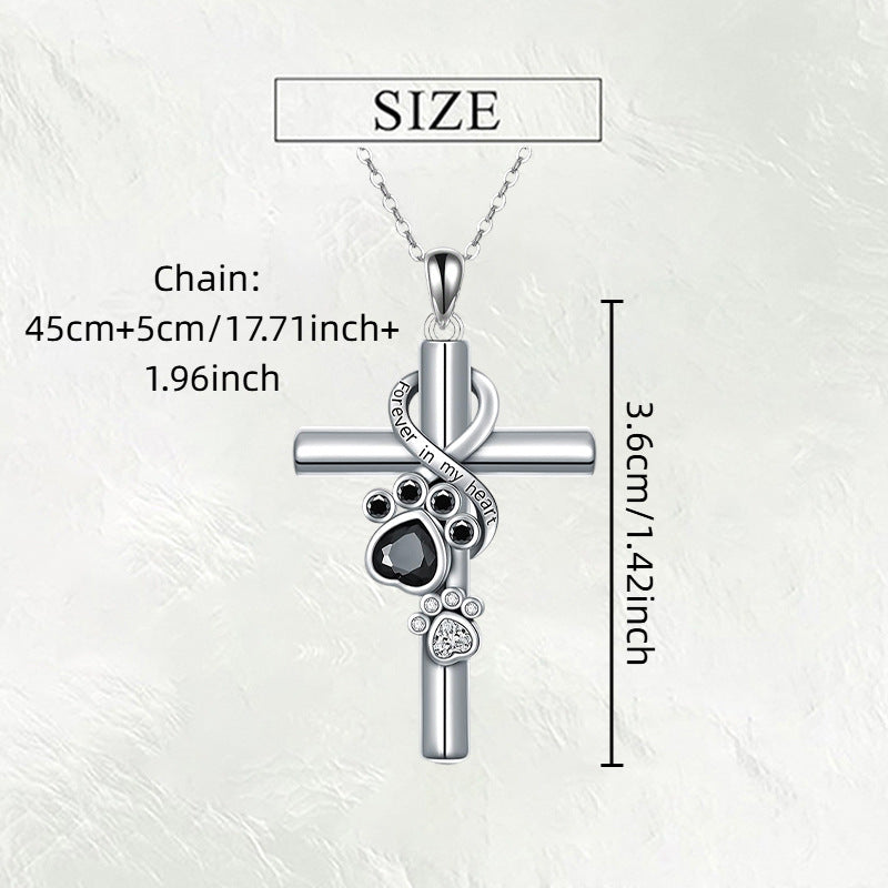 Cross and Paw Pendant Necklace - Honor Your Faith and Furry Friends Together!!