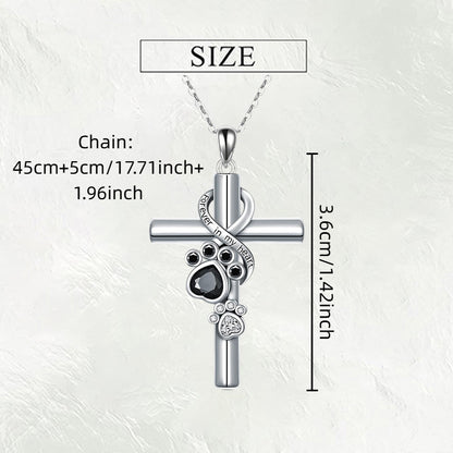 Cross and Paw Pendant Necklace - Honor Your Faith and Furry Friends Together!!