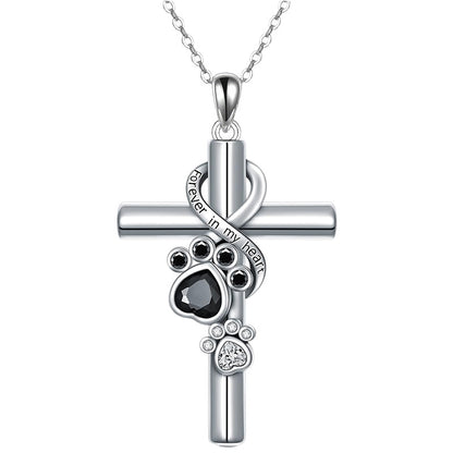 Cross and Paw Pendant Necklace - Honor Your Faith and Furry Friends Together!!