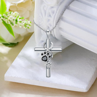 Cross and Paw Pendant Necklace - Honor Your Faith and Furry Friends Together!!