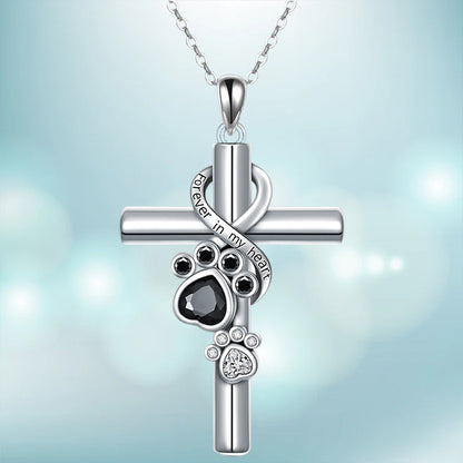 Cross and Paw Pendant Necklace - Honor Your Faith and Furry Friends Together!!