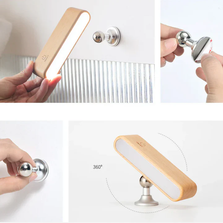Adjustable Wooden Lamp - Bedside, Bathroom, Garage......Anywhere!!