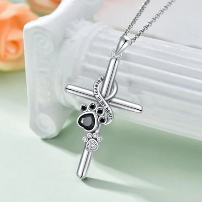 Cross and Paw Pendant Necklace - Honor Your Faith and Furry Friends Together!!