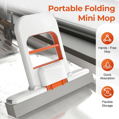 Portable Folding Mini Mop - Conquer Messes Effortlessly!
